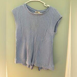 Anthro I Bordeaux Light Blue Ribbed Blouse
